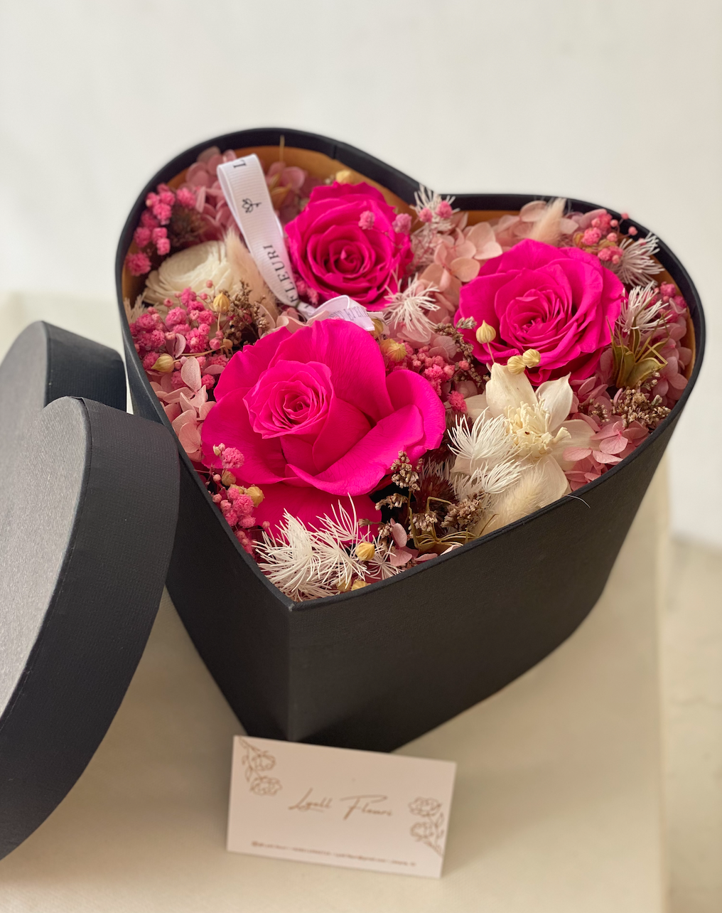 Hot Pink Preserved Heart Box