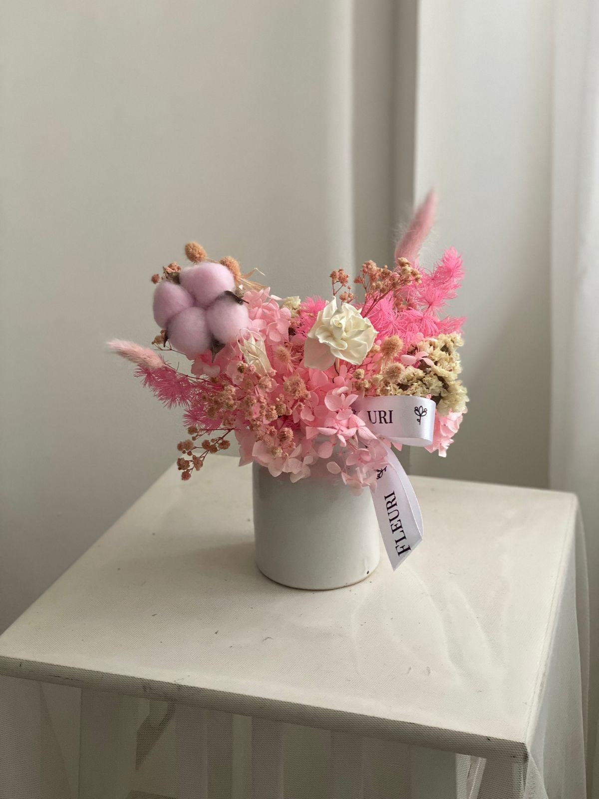 Tall Mini Vase Cotton Dried