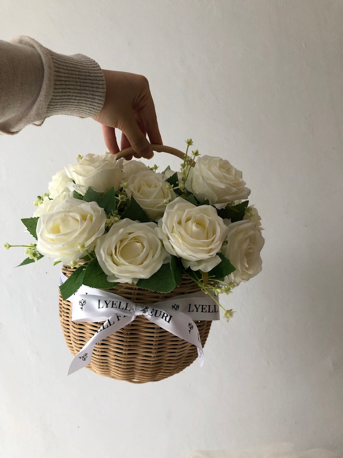 Classic Artificial Rose Basket