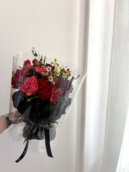 Fiery Red Round Bouquet