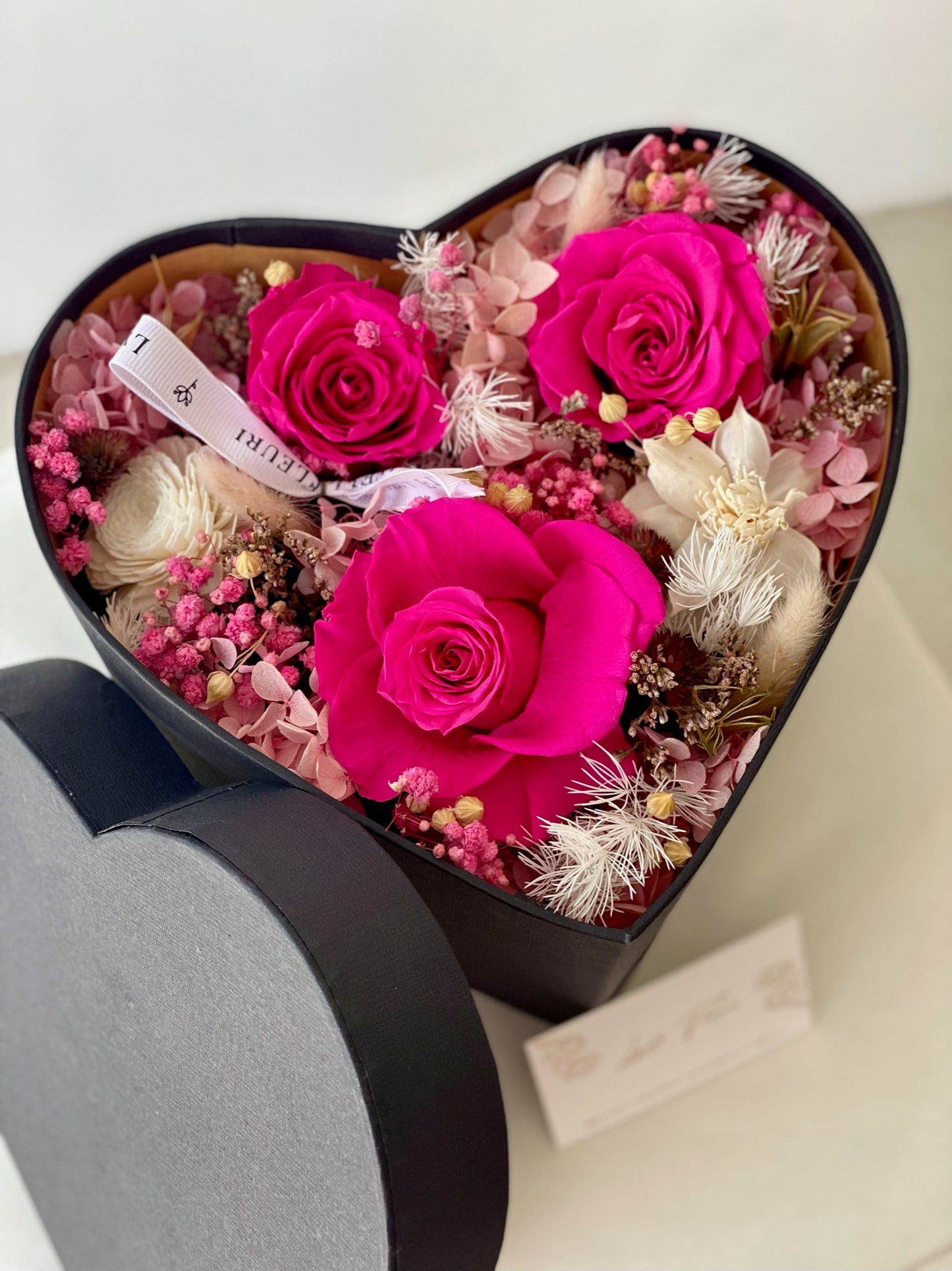 Hot Pink Preserved Heart Box