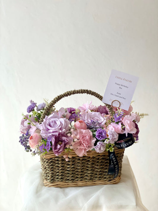 Pretty Purple Artificial Premium Basket