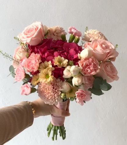Mix Hydrangea Pink Bridal Bouquet